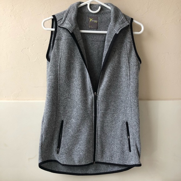 Old Navy gray fleece zip up vest - Picture 1 of 3